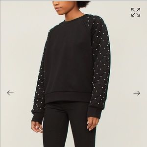 Maje pearls beads sleeves sweater top sz 2